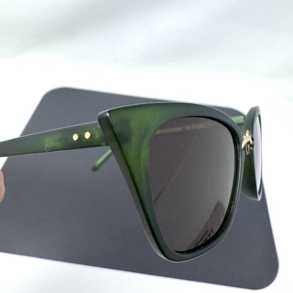 Ryan Simkhai Eyeshop Sunglasses  R-2017  C2 Green Gold Cat Eye Polarized - Picture 8 of 11